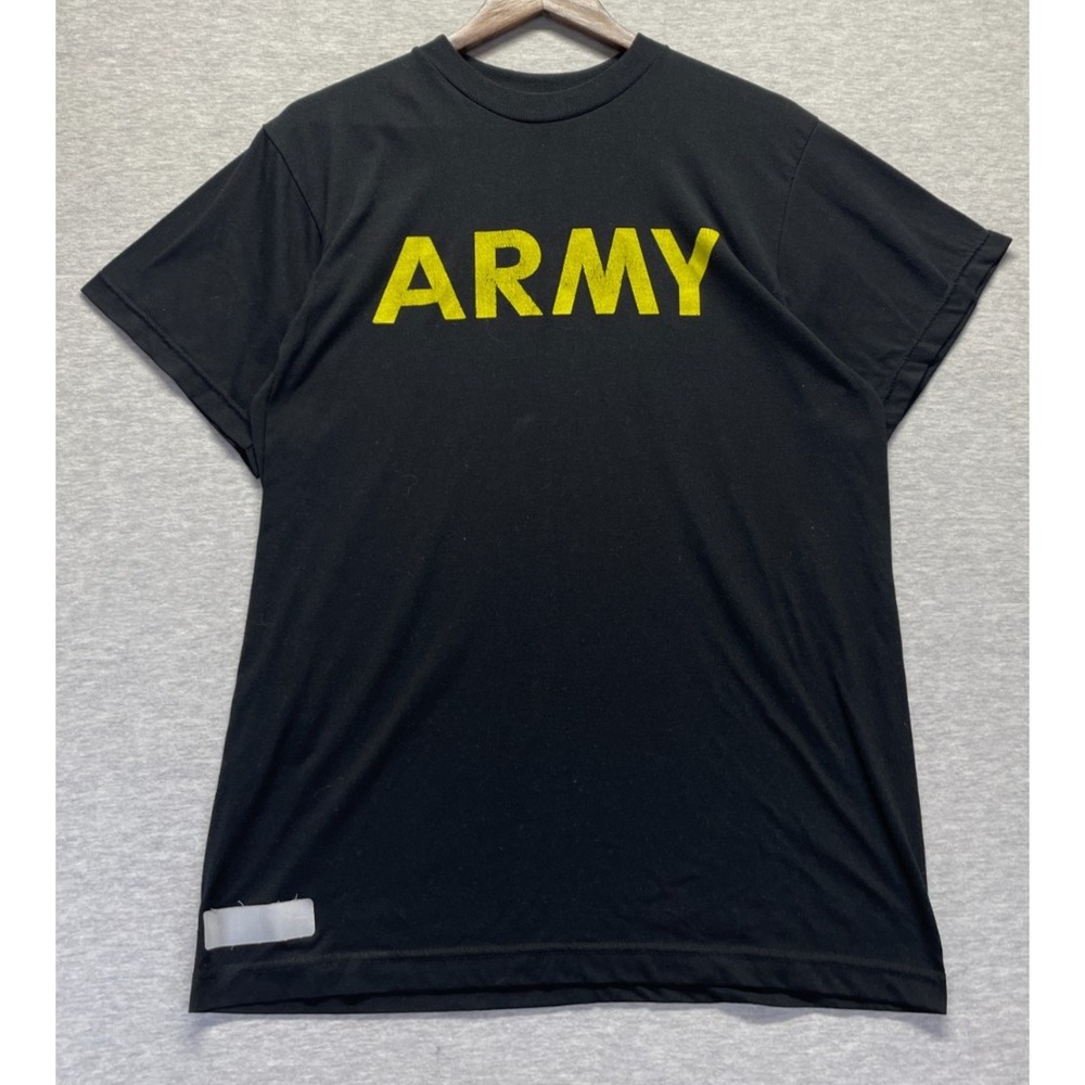 US Army T Shirt Mens Medium Black Graphic Print Spellout Logo Crew Neck Casual